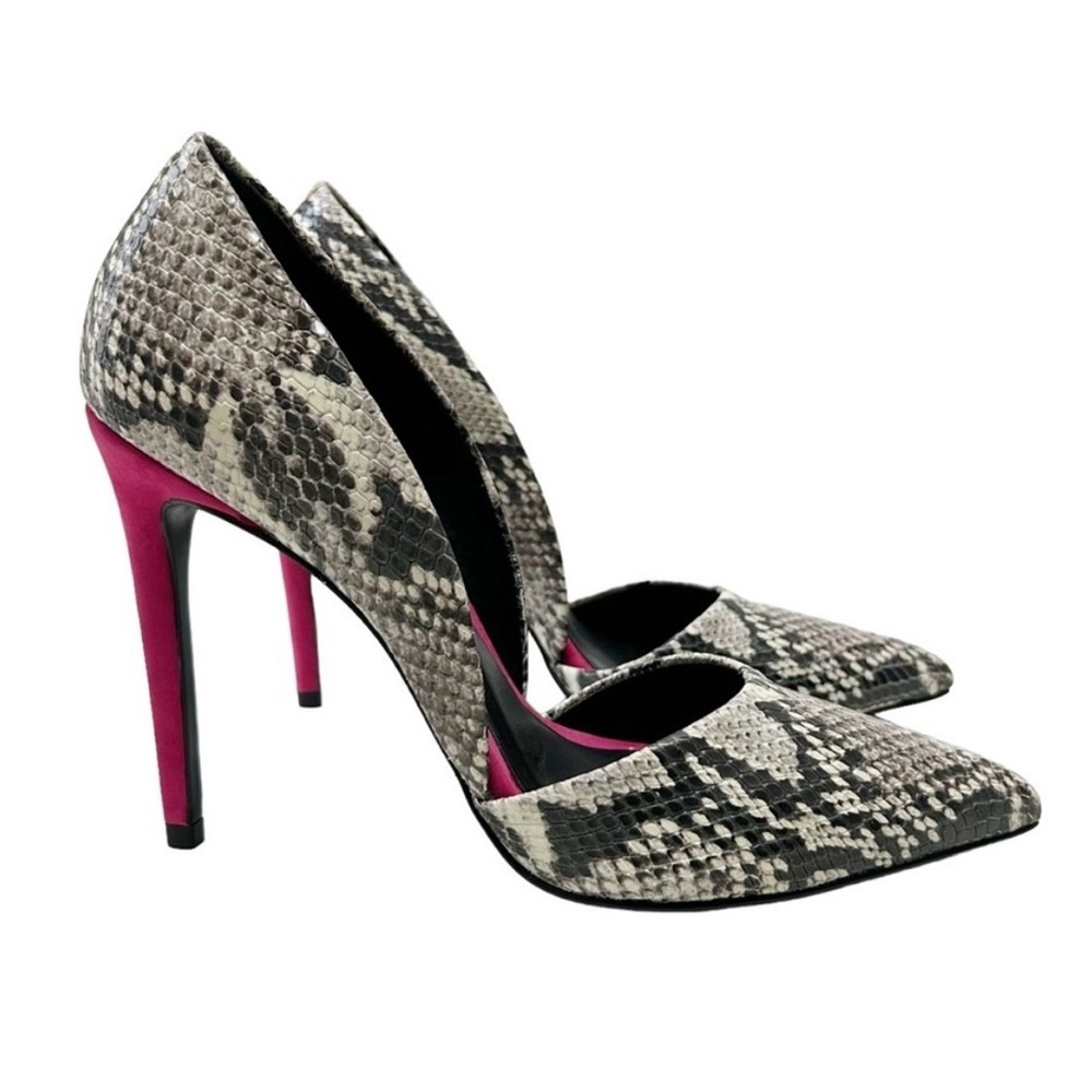 Aldo Premier Snakeskin D’Orsay High Heel Stiletto Pumps Grey Pink  Size 7.5 NWOT